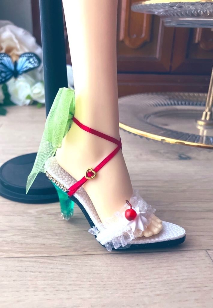 クリームソーダ　緑　B　ヒール足用サンダル