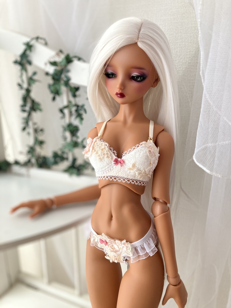 Ａ：薔薇のランジェリーセット　size要指定　DD（Ⅿ胸）・ＳＤｇｒ・ＳＤ１６・MyouDoll６０㎝