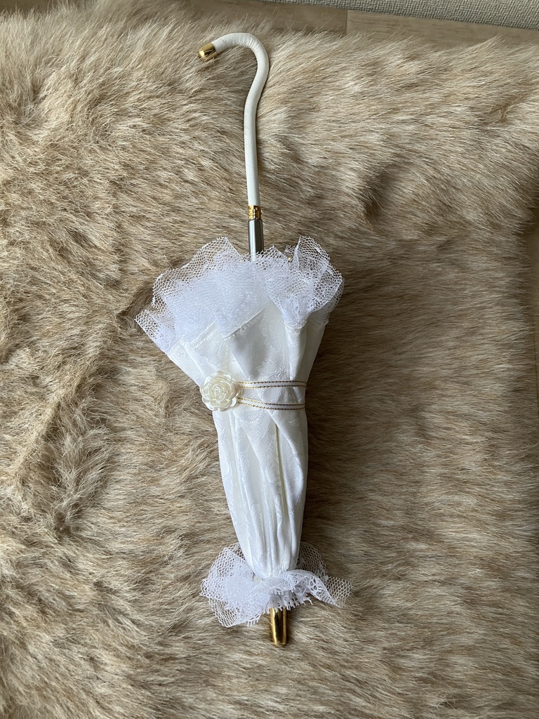 白薔薇のパラソル　全面ジャガード生地仕様