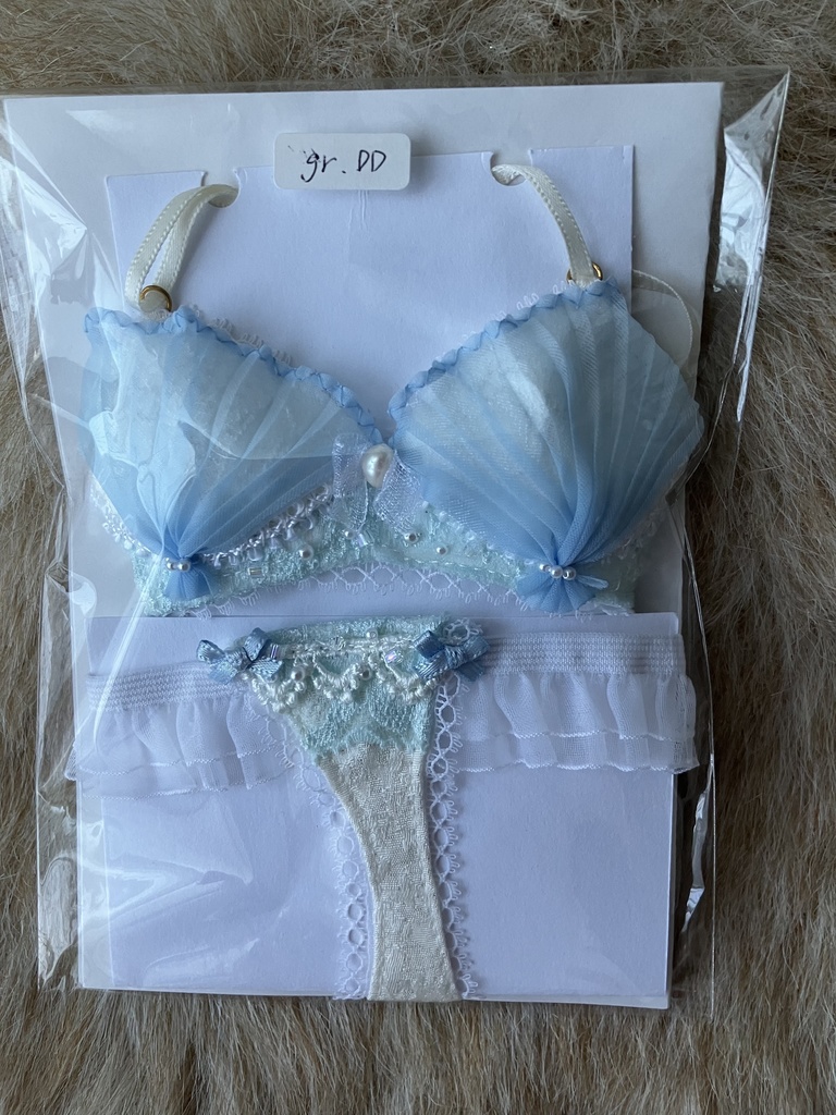 貝殻風ランジェリーランジェリー　　水色　　ＤＤ（M胸）・SDｇｒ