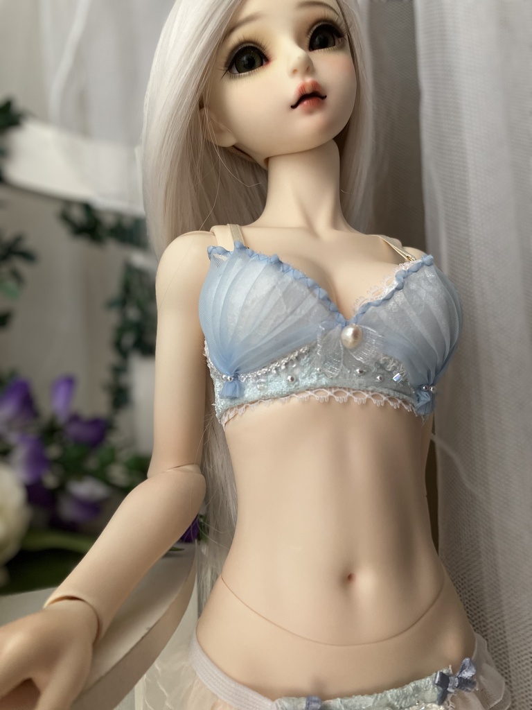 貝殻風ランジェリーランジェリー　　水色　　ＤＤ（M胸）・SDｇｒ