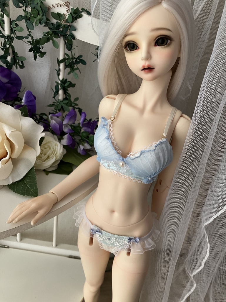 貝殻風ランジェリーランジェリー　　水色　　ＤＤ（M胸）・SDｇｒ