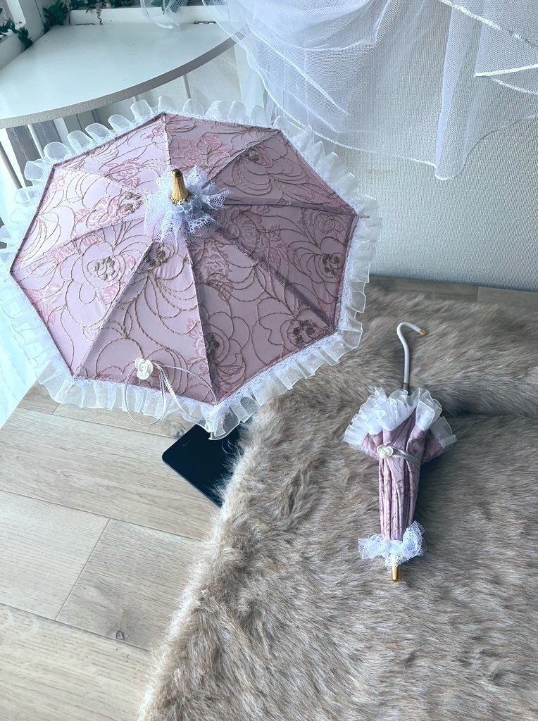 くすみローズパラソル　