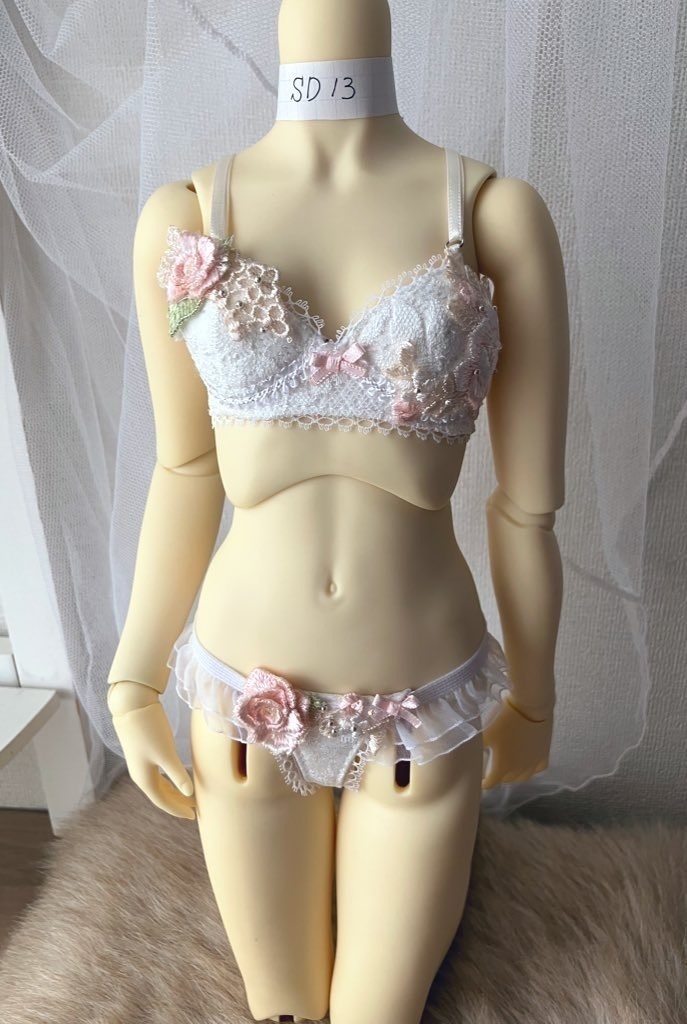SD13用　花纏うランジェリー　「ピンクローズ」A　胸リボンピンク