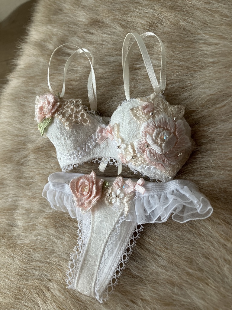 SD13用　花纏うランジェリー　「ピンクローズ」A　胸リボンピンク
