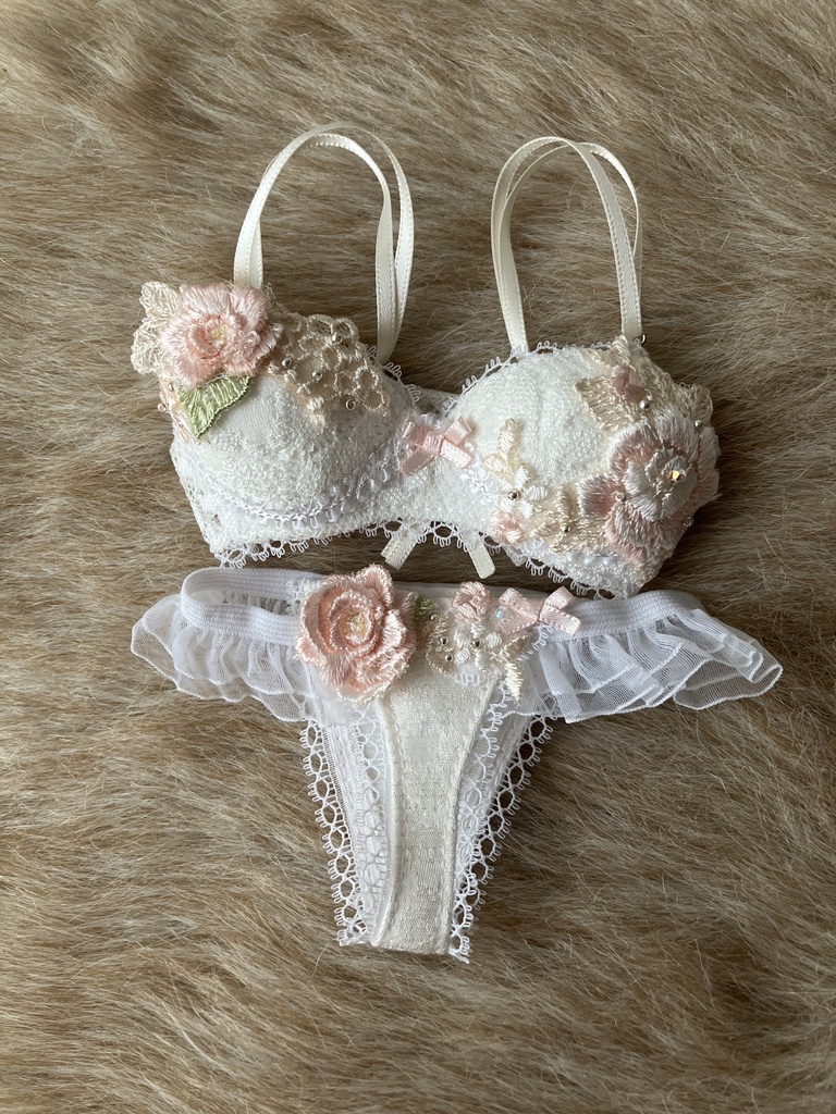 SD13用　花纏うランジェリー　「ピンクローズ」A　胸リボンピンク