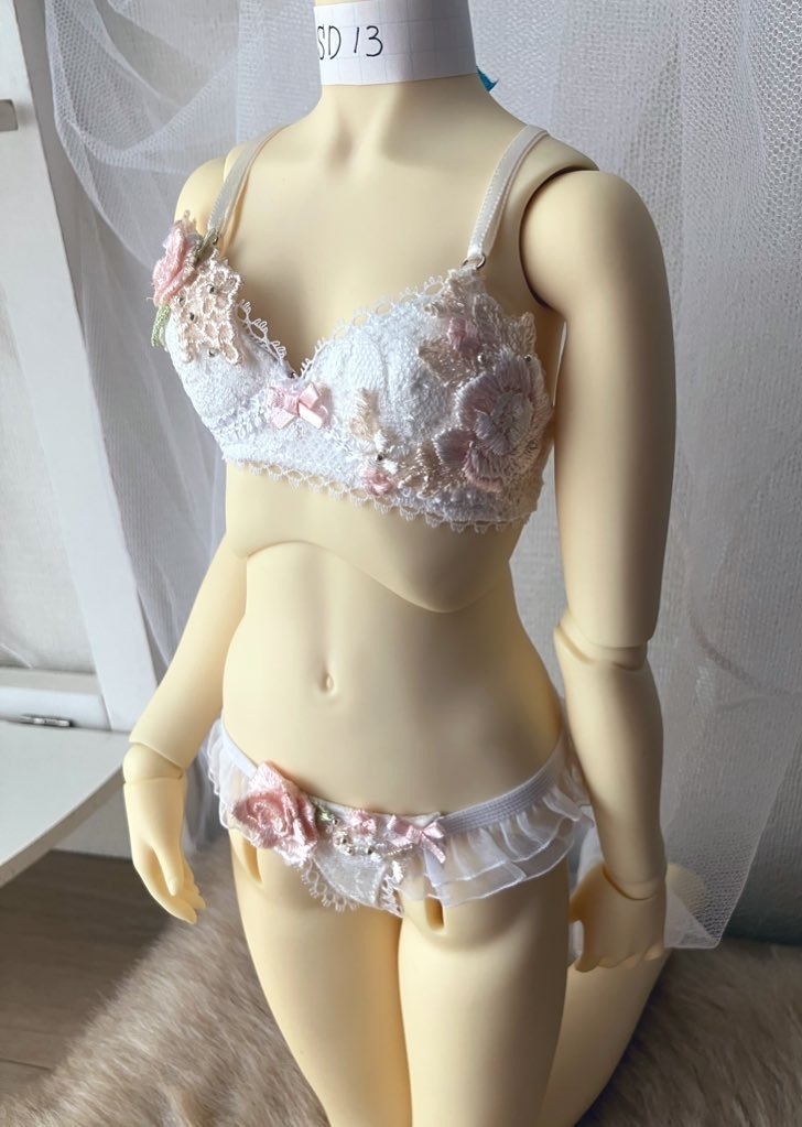 SD13用　花纏うランジェリー　「ピンクローズ」A　胸リボンピンク