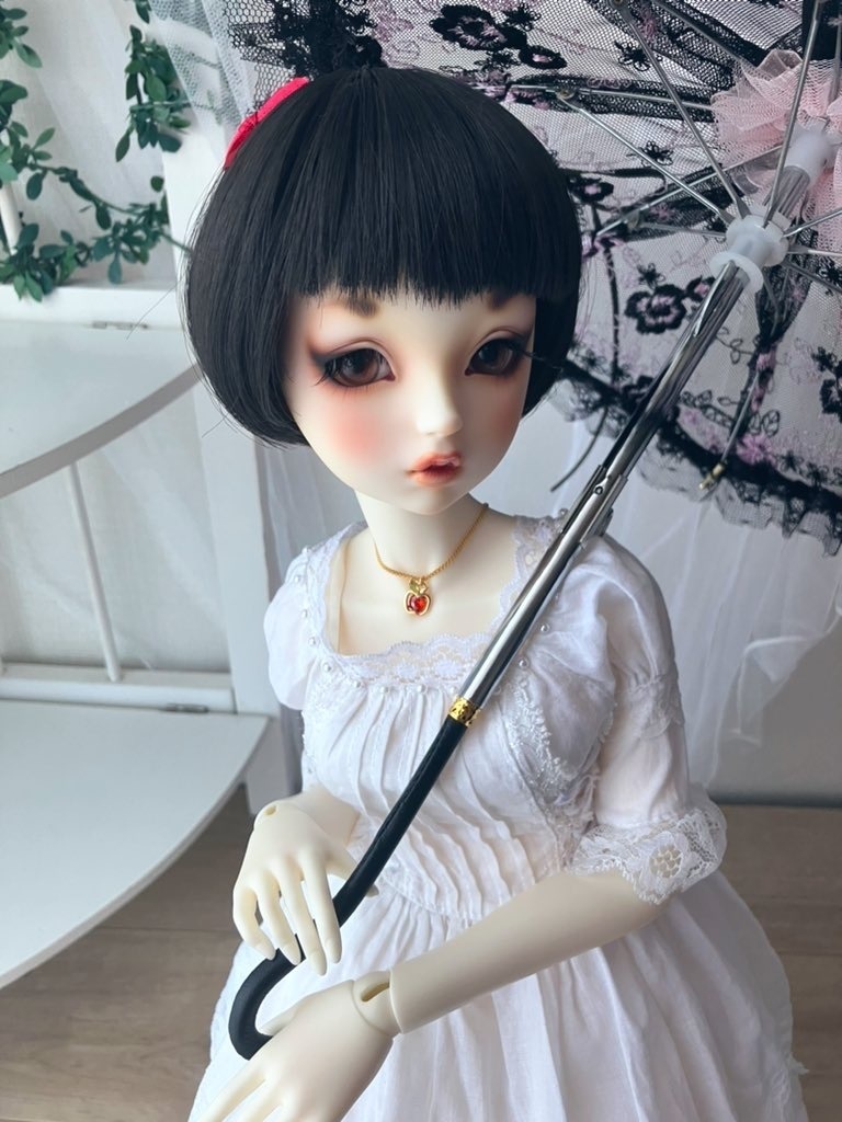 レースパラソル　黒紫のレース　ふちは黒レース