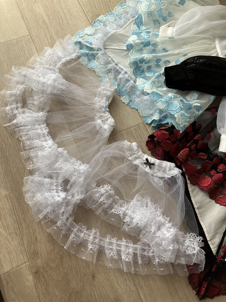 ＳＤ１６.ＤＤＤＹ　花びらワンピース　水色花びら＋パニエ