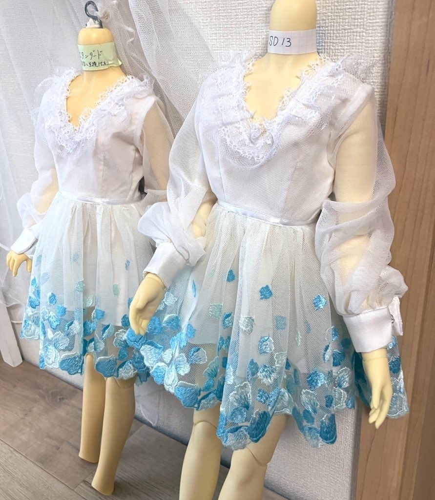 ＳＤ１６.ＤＤＤＹ　花びらワンピース　水色花びら＋パニエ