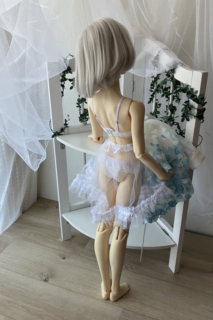 ＳＤ１６.ＤＤＤＹ　花びらワンピース　水色花びら＋パニエ