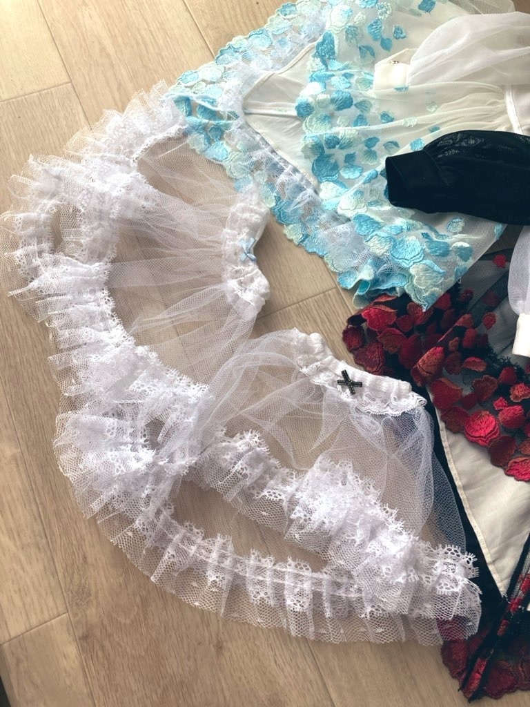 ＳＤ１６.ＤＤＤＹ　花びらワンピース　水色花びら＋パニエ