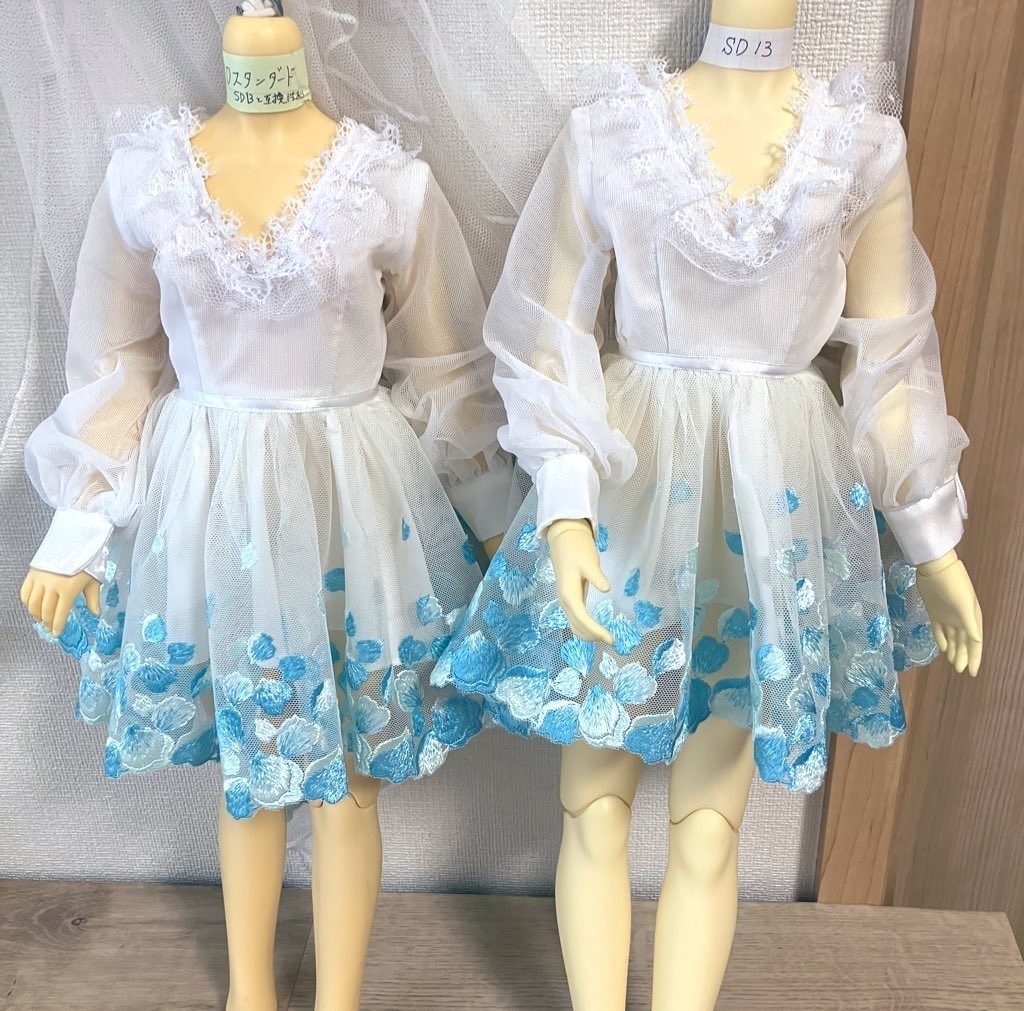 ＳＤ１６.ＤＤＤＹ　花びらワンピース　水色花びら＋パニエ