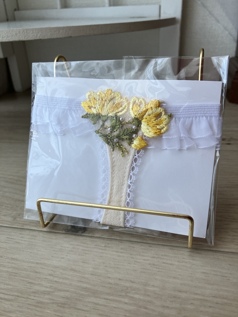 ショーツ単品　黄色花刺繍
