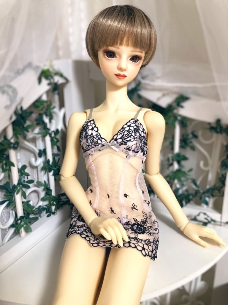 推奨サイズ：DD（M胸）SD13からSD16 　SDgr　スリップドレスショーツセット　花線画刺繍レース