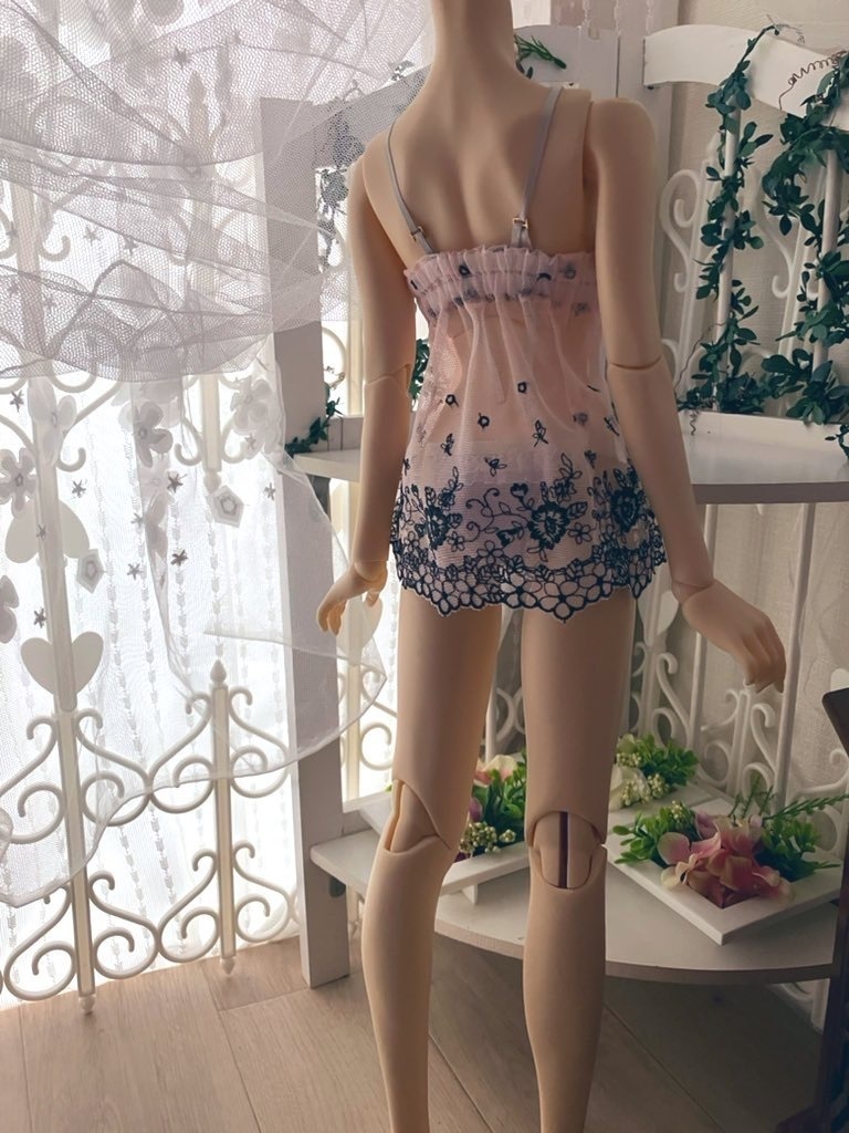 推奨サイズ：DD（M胸）SD13からSD16 　SDgr　スリップドレスショーツセット　花線画刺繍レース