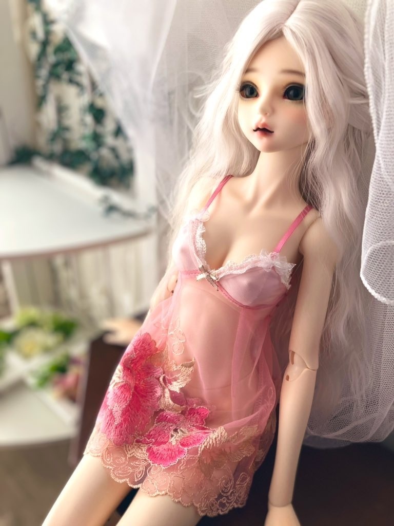 推奨サイズ：DD（M胸）SD13からSD16 　SDgr　スリップドレス　A:刺繍モチーフメインショーツ