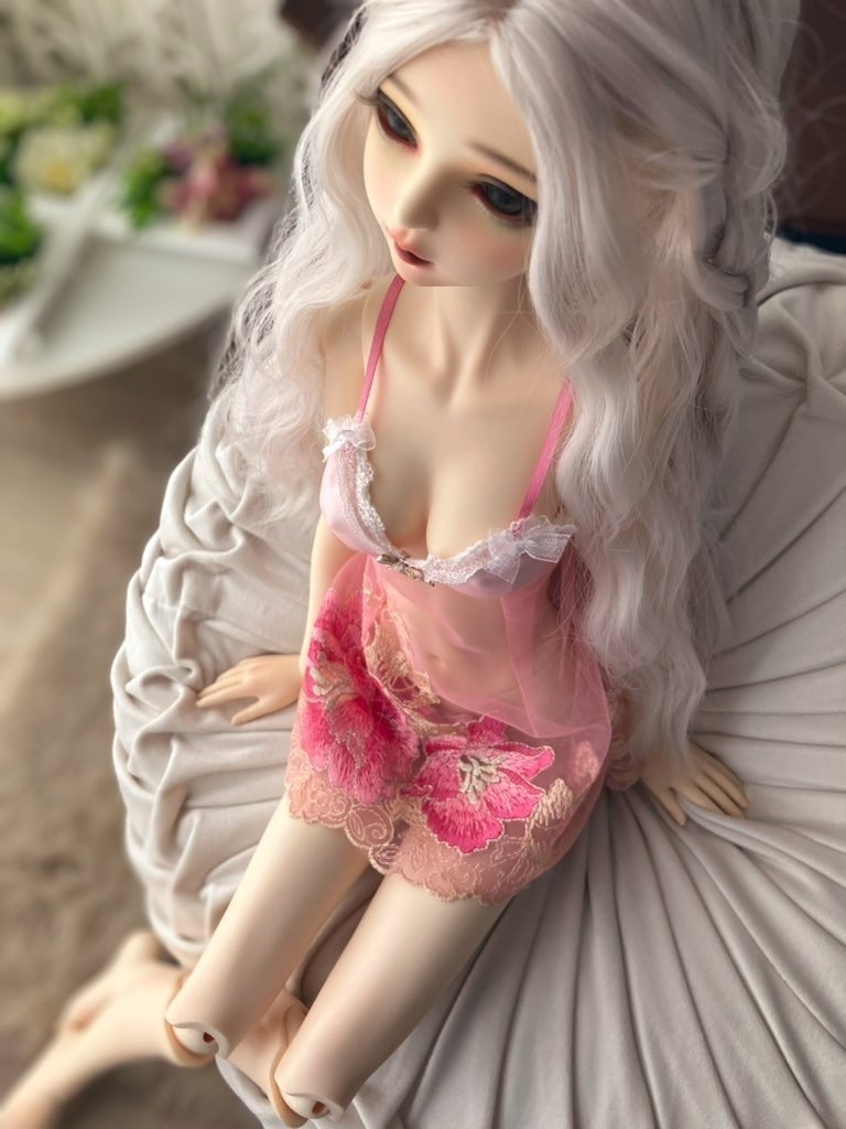推奨サイズ：DD（M胸）SD13からSD16 　SDgr　スリップドレス　A:刺繍モチーフメインショーツ