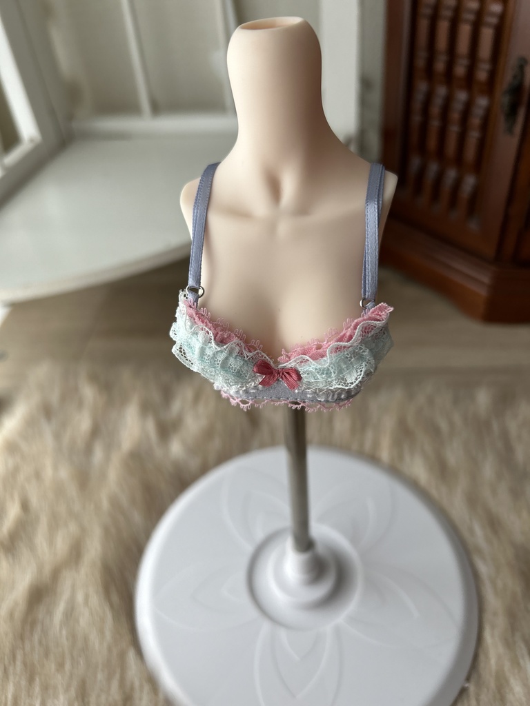 MDD　ランジェリーセット　水色と差し色ピンク　S/M胸用