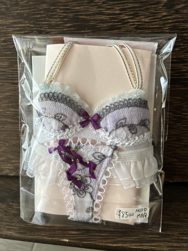 MDD ランジェリー M胸用　水色フリル紫リボン②　