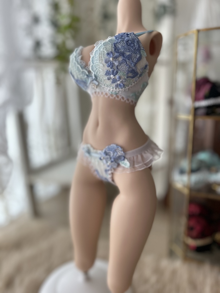 DDDY　水色の薔薇と小花　ランジェリーセット