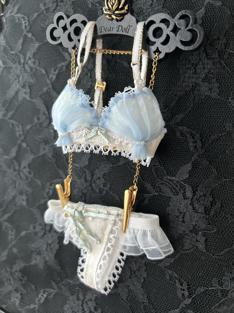 MDD　S胸・M胸　ランジェリーセット　水色貝殻風　B