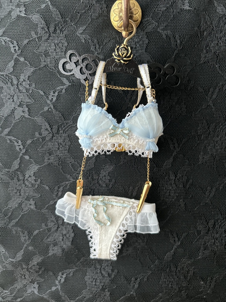 MDD　S胸・M胸　ランジェリーセット　水色貝殻風　A