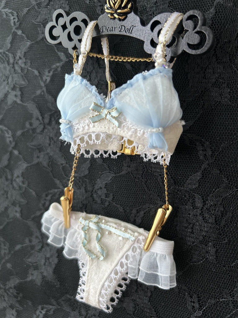MDD　S胸・M胸　ランジェリーセット　水色貝殻風　A