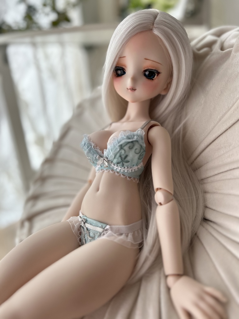 MDD  L胸　ライトグリーン　シルバーサテンリボン