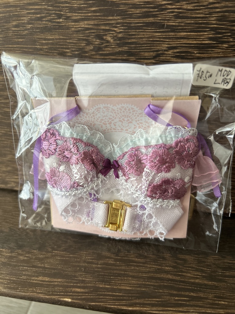 MDD　L胸　紫花レース　ランジェリーセット