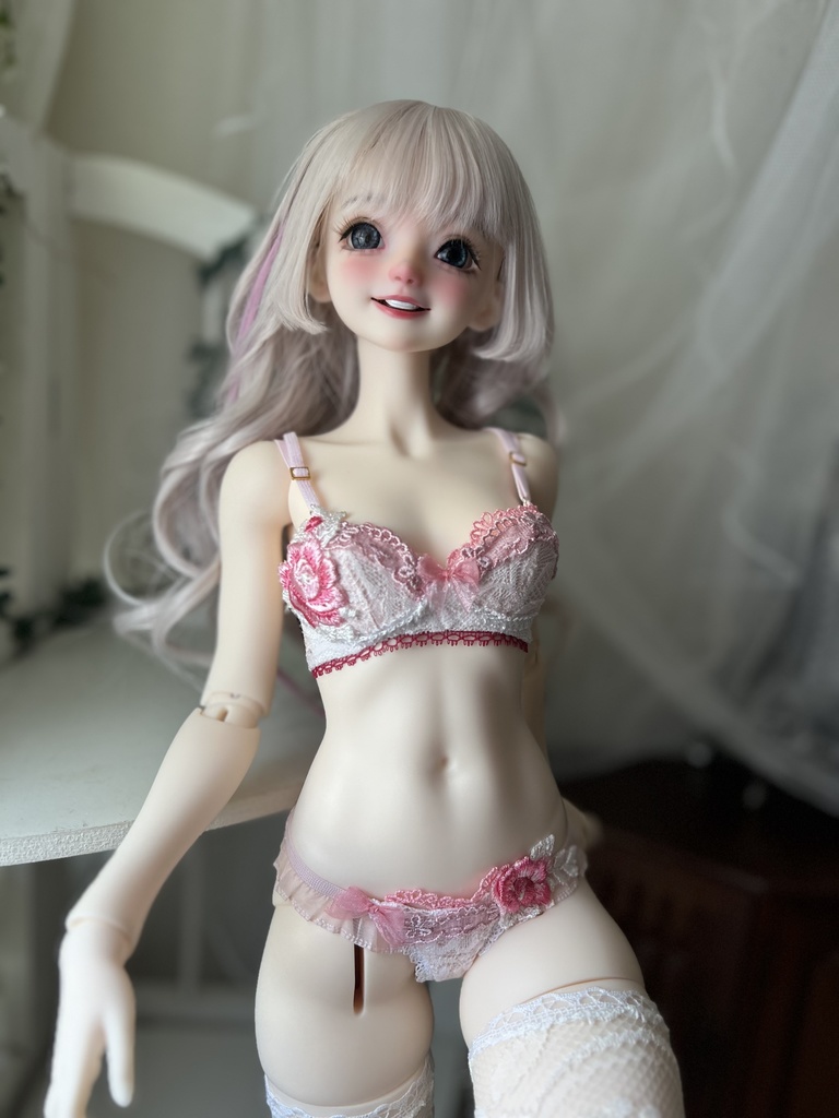 【AsleepEidolon ・ M胸】　薄ピンクのブラ＋ショーツセット③