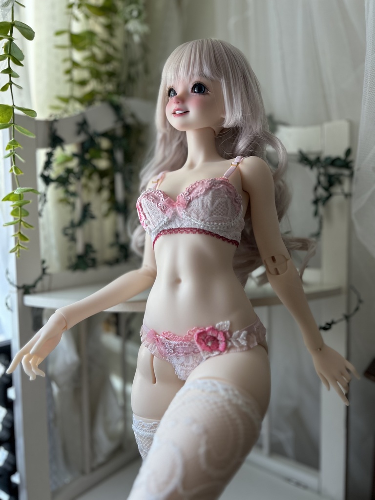【AsleepEidolon ・ M胸】　薄ピンクのブラ＋ショーツセット③