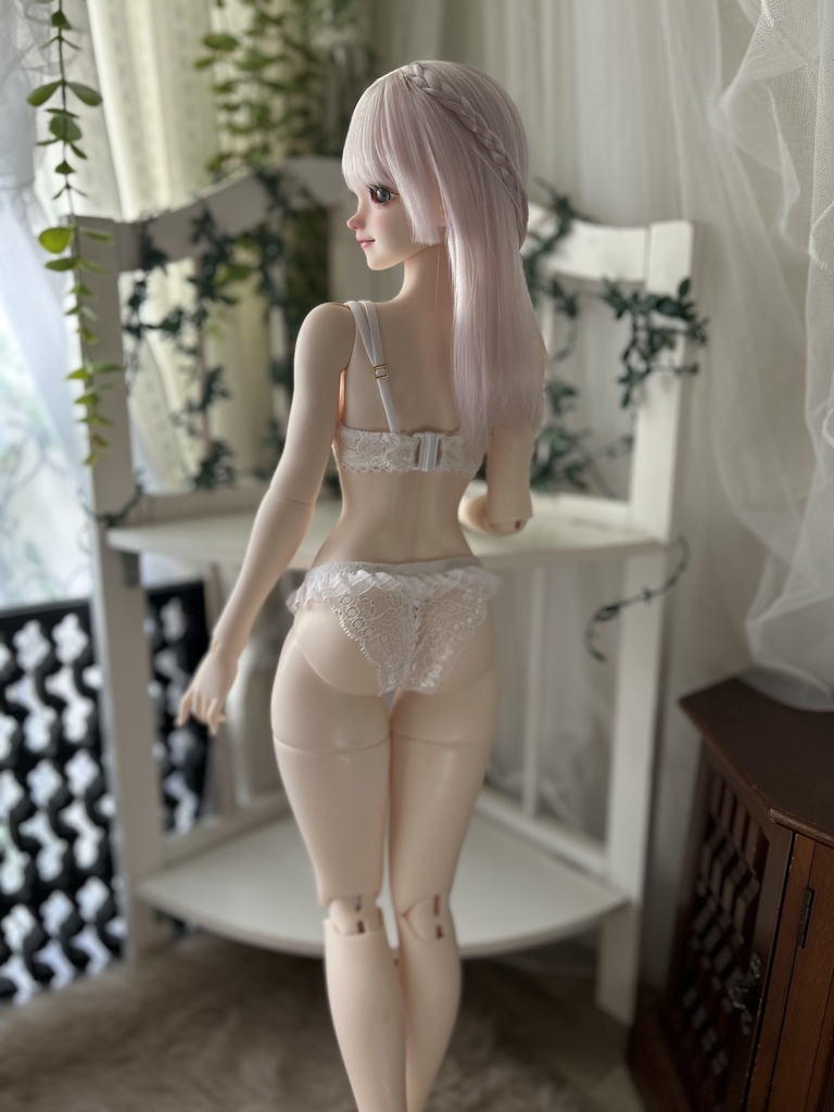 【AsleepEidolon ・ L胸】　ピンク紫の小花　ブラ＋ショーツセット
