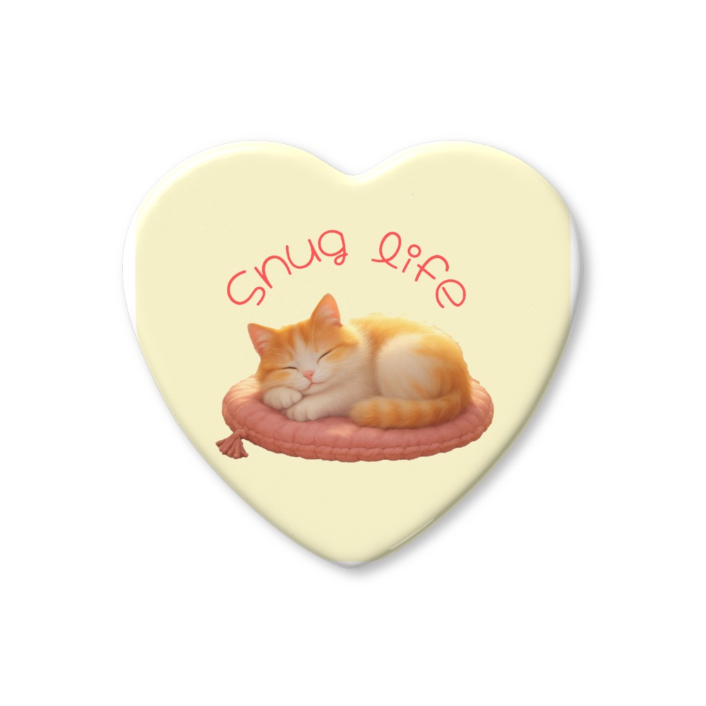 にゃんこ日和シリーズ＊snug life＊ハート型缶バッジ