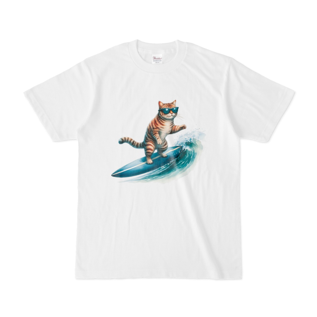 Tシャツ*波乗りキャット、い~波来てるぜ!