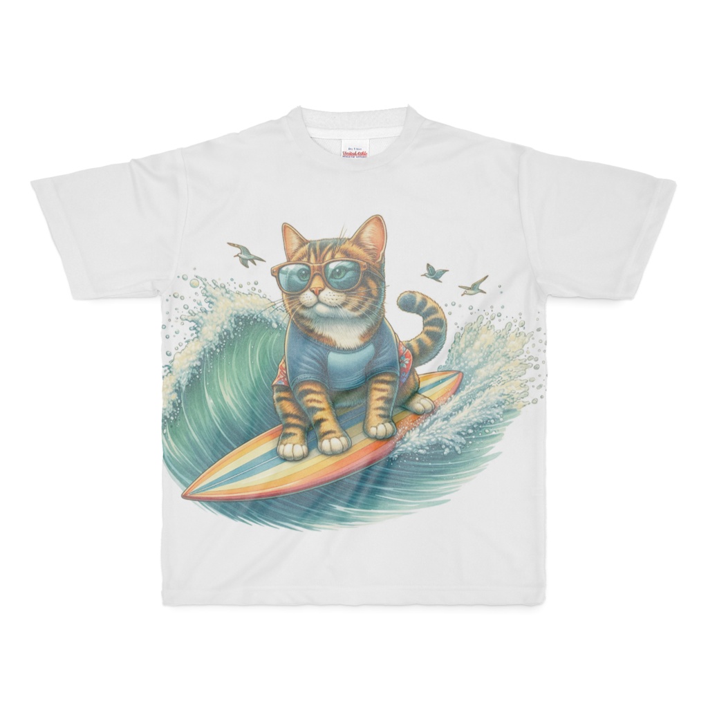 Tシャツ*波乗りキャット、い~波にどっしり参上!!