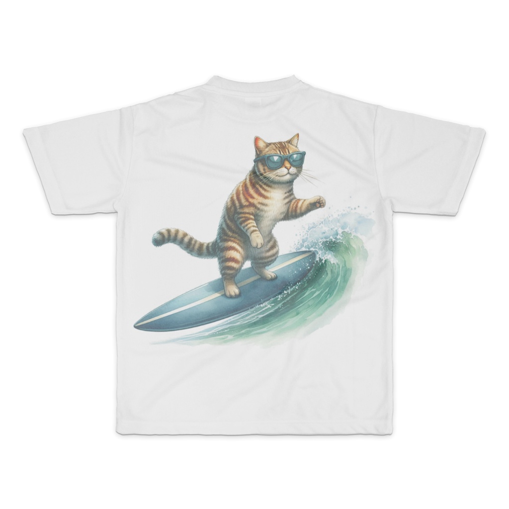 Tシャツ*波乗りキャット、い~波にどっしり参上!!