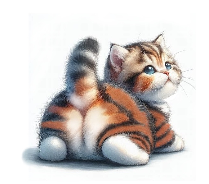 にゃんこ日和シリーズ*プリプリおしりのキジトラベイビーラグランTシャツ