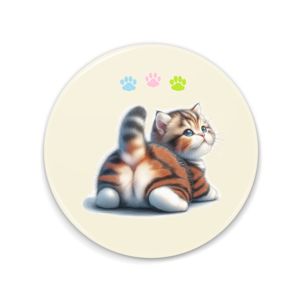 にゃんこ日和シリーズ*プリプリおしりのキジトラベイビー缶ミラー