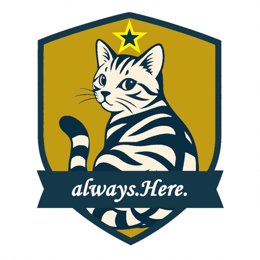 ニャンブレムシリーズ*always.Here.ロングスリーブTシャツ