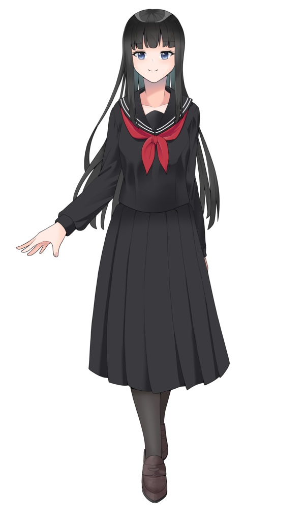 【TRPG】黒髪セーラー服少女立ち絵+差分【ブラウザゲーム】