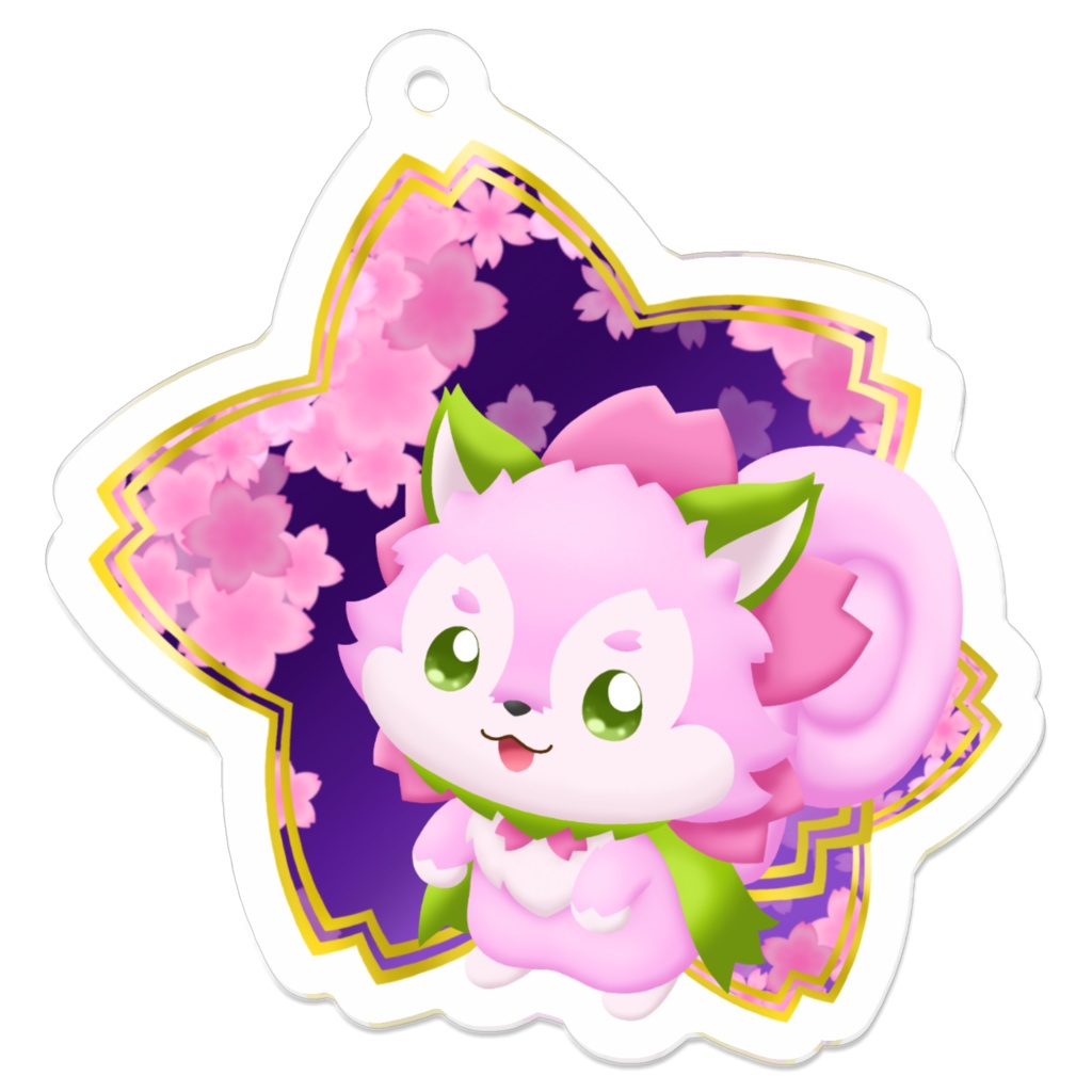 桜を見上げるチェリスのアクリルキーホルダー