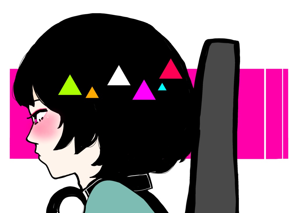 ベースを背負った女の子 Mサイズトートバッグ