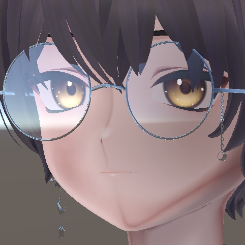 【VRC想定】丸眼鏡(揺れるアクセ付き)【3D素材】
