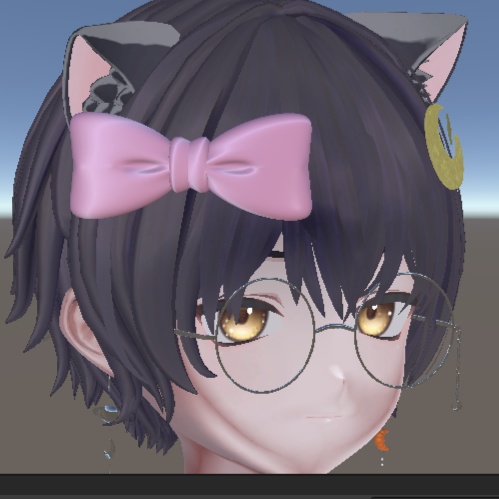 【VRC想定】リボン(4種セット)【3D素材】