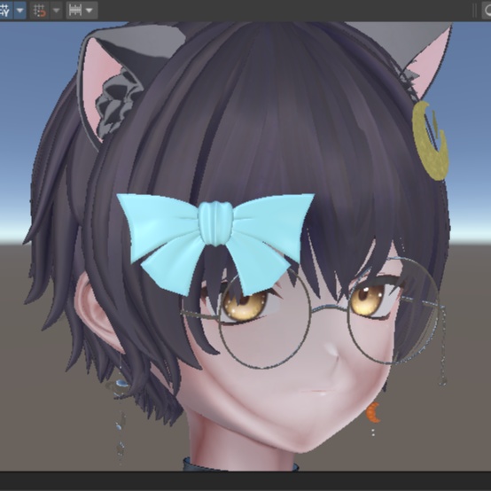 【VRC想定】リボン(4種セット)【3D素材】