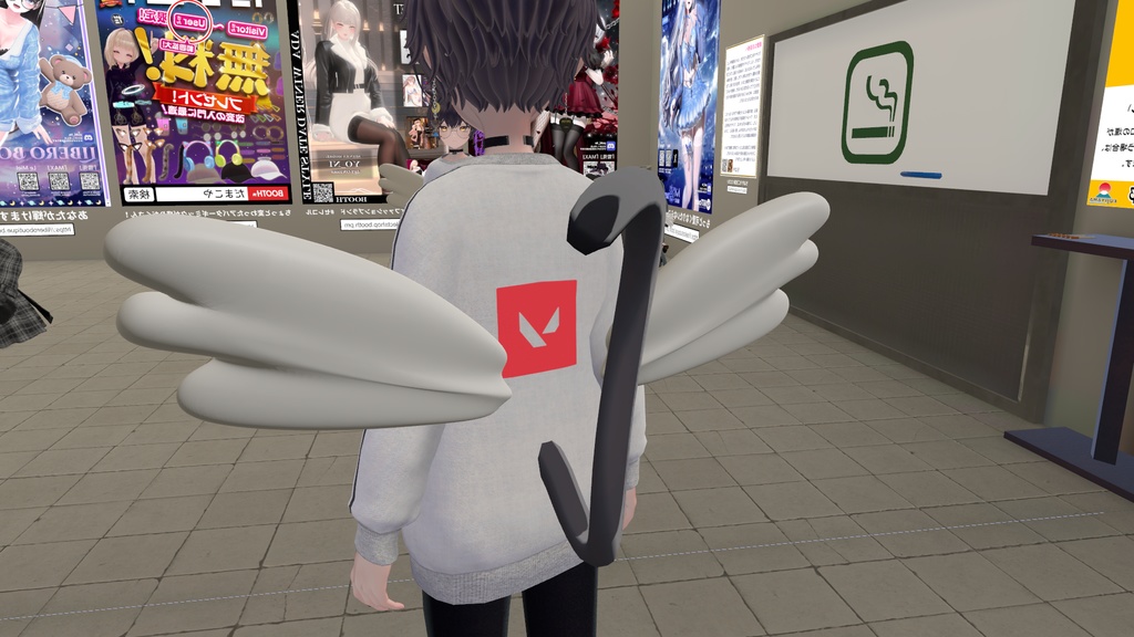 【VRC想定】天使の翼(開閉アニメーション付き)【3D素材】