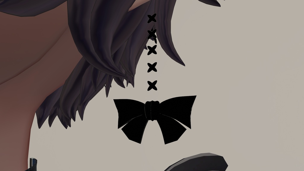 【VRC想定】リボンピアス【3D素材】