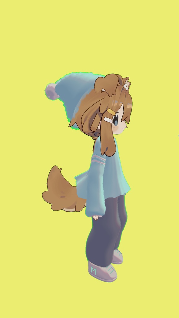 【VRC想定】ふわモコパジャマ4点セット(まめひなた対応)【3D素材】