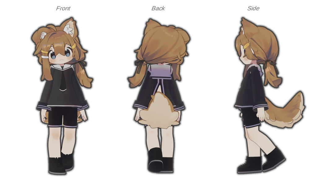 【VRC想定】セーラー(まめひなた対応)【3D素材】